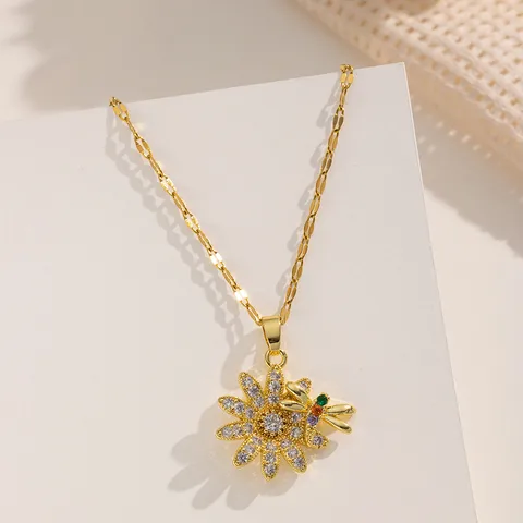 Collier "Flower and libellule"